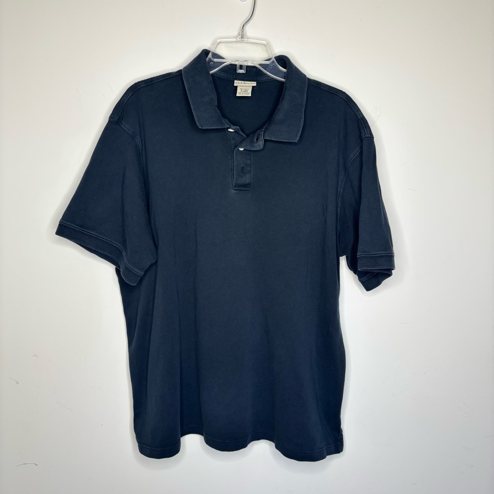 BN12 L.L. Bean 100% Cotton Men’s Black Polo Shirt Collared XL- Tall